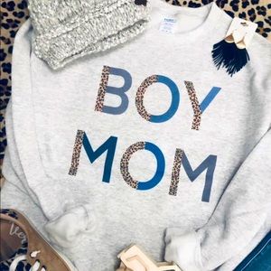 Boy mom fleece crewneck sweatshirt